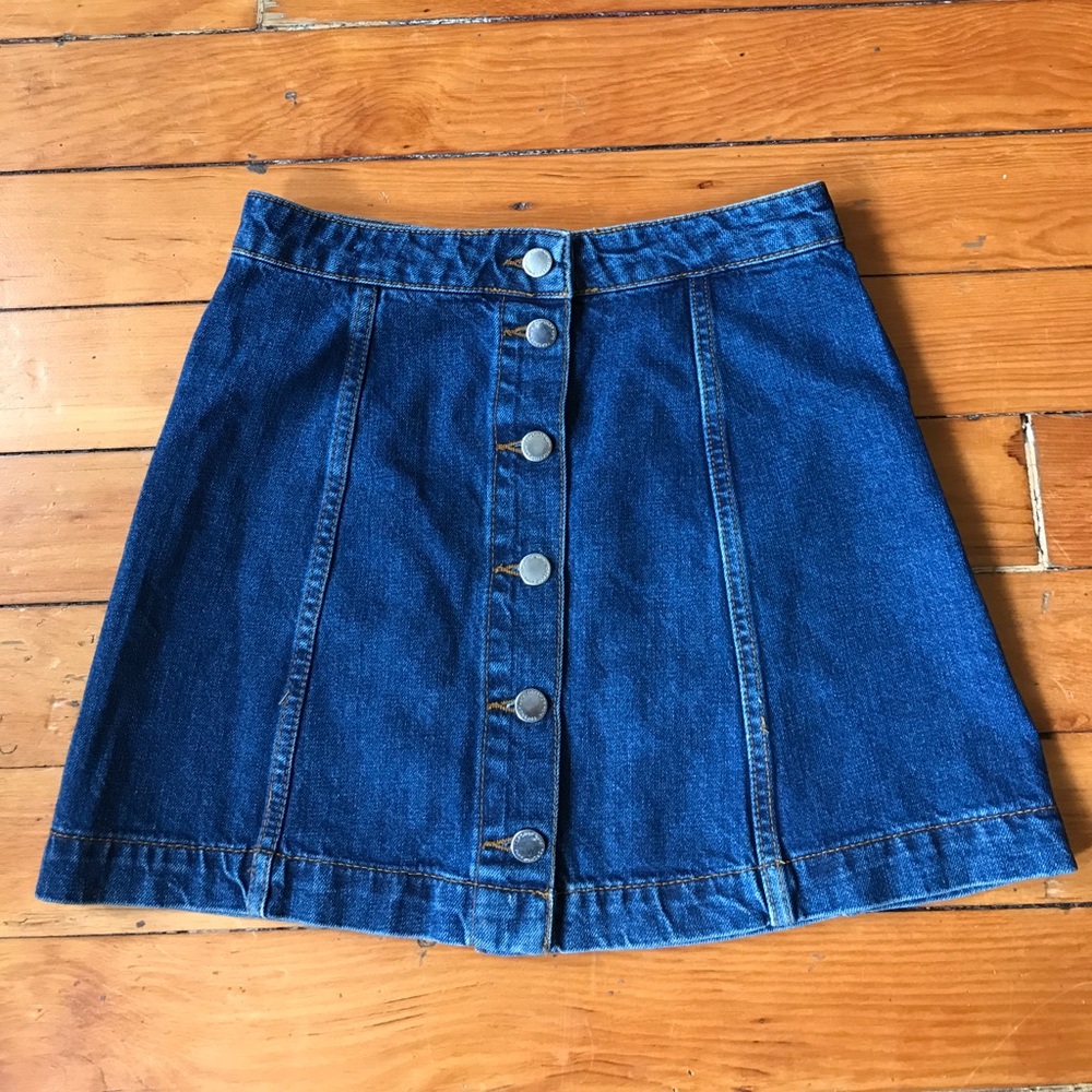 Topshop Petite A like button up skirt