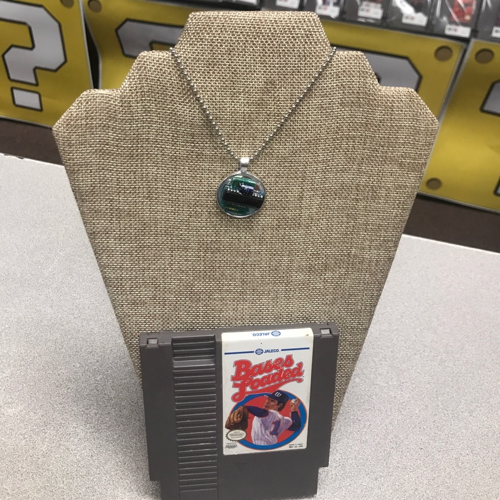 Bases Loaded - Repurposed Nintendo Game Necklace