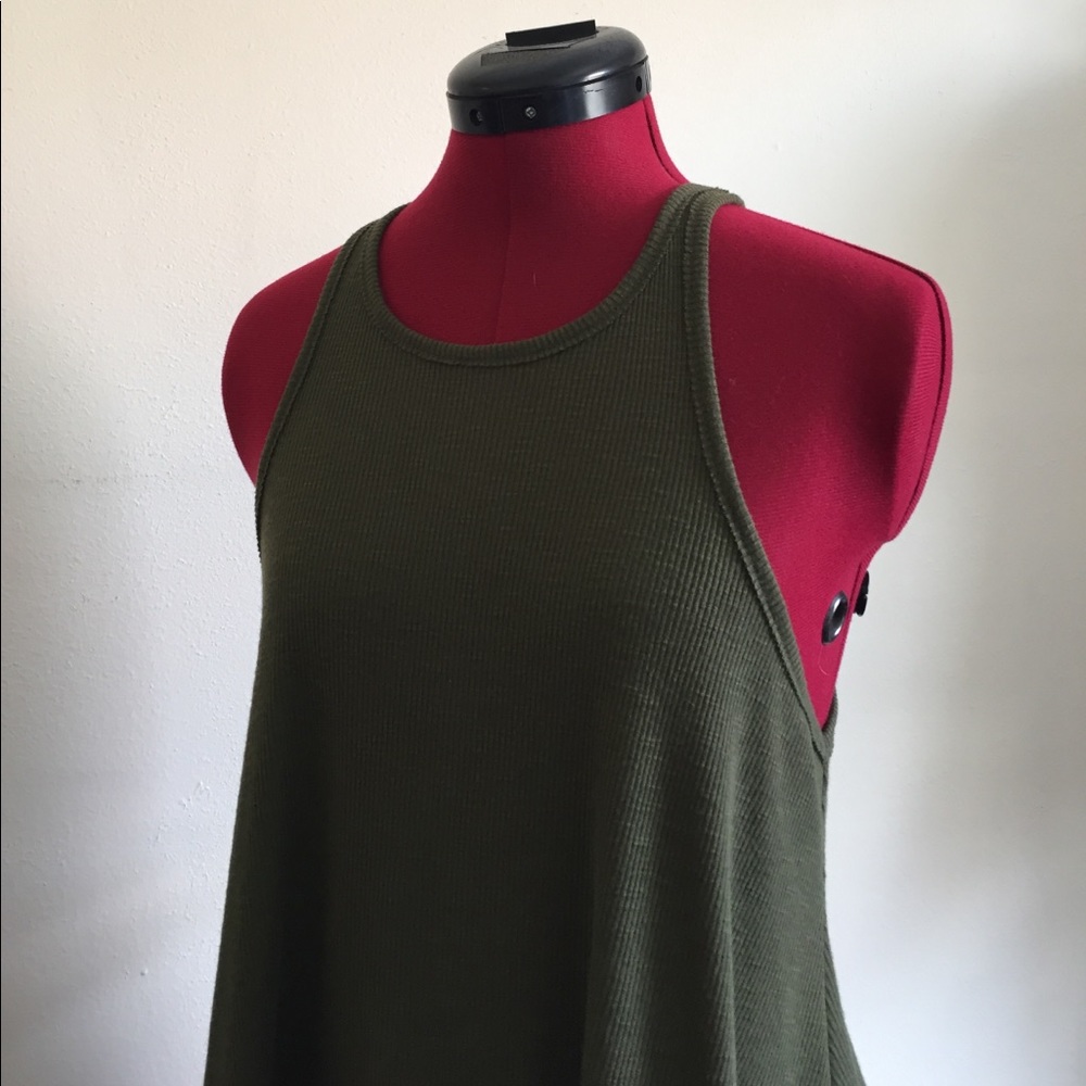 FREE PEOPLE ribbed racerback tank in army green