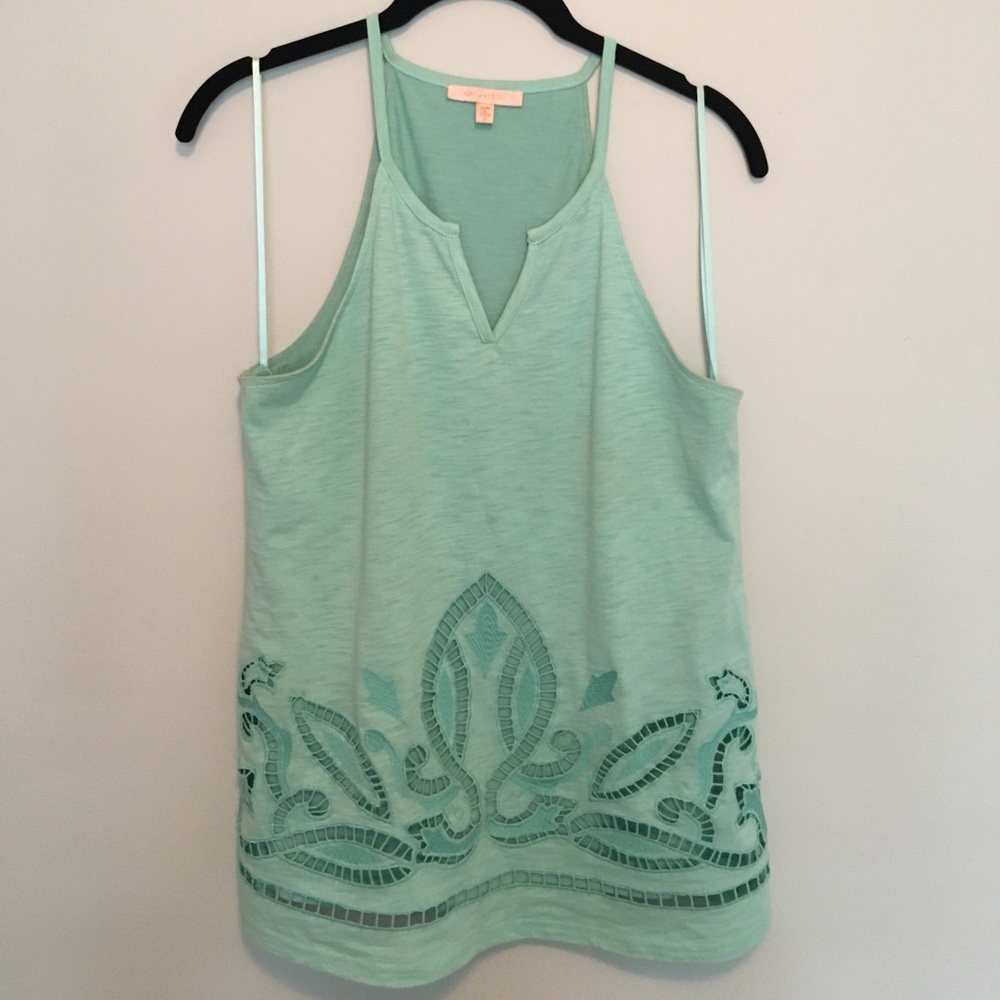 Unique embroidered tank.