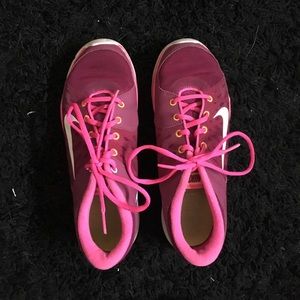 Pink Nike training shoes