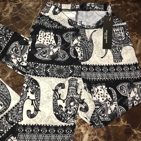 Elephant Print Full Length Leggings Ultra Soft NWT - Picture 4 of 8