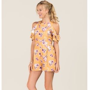 [francesca's] yellow floral romper