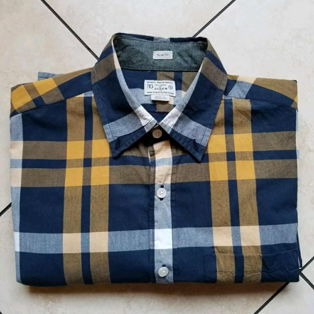 J.Crew Mens Tailored Woven Shirt Slim Fit Small