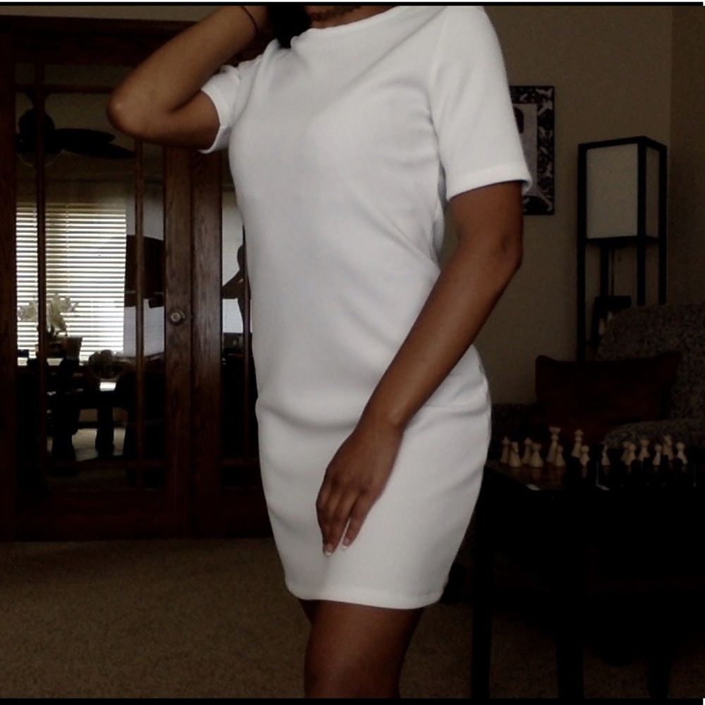 White ribbed dress