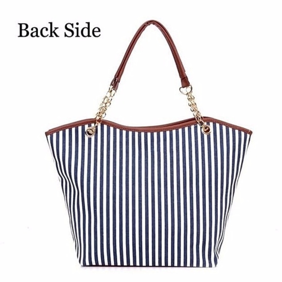 Striped Wide Tassel Shoulder Bag for Women - Picture 2 of 4