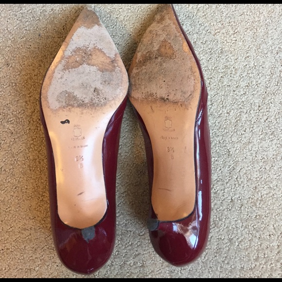 Patent leather maroon kitten heels - Picture 6 of 8