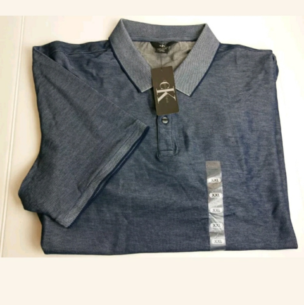 Calvin Klein Shirt Men 2XL Blue Short Sleeves