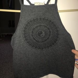 grey cropped tank top