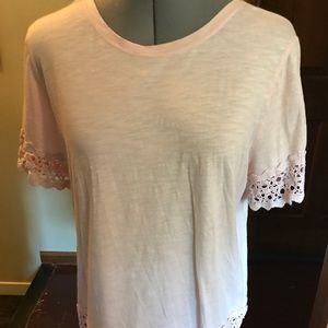 LOFT pink eyelet shirt