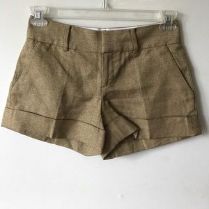 Club Monaco Gold Metallic Shorts