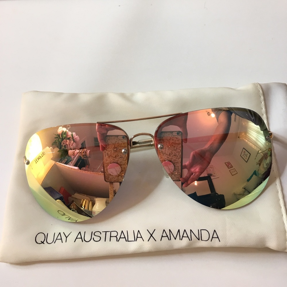 Mirrored aviator sunglasses Amanda x quay