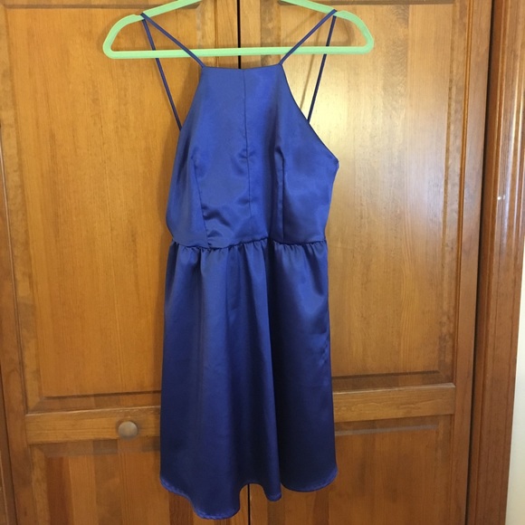 Blue Satin Nordstrom Dress - Picture 1 of 6
