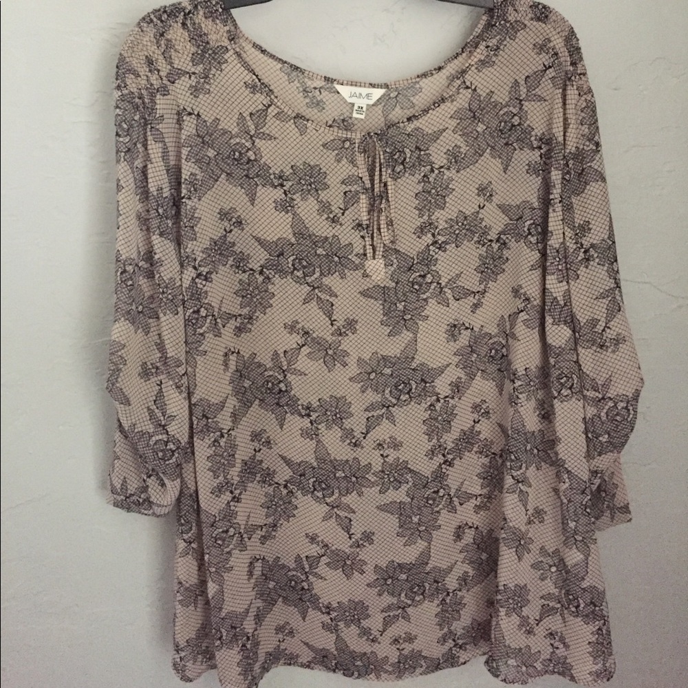 Jaime sheer patterned blouse