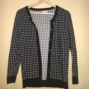 Black and White Polka-dot Women's Sweater