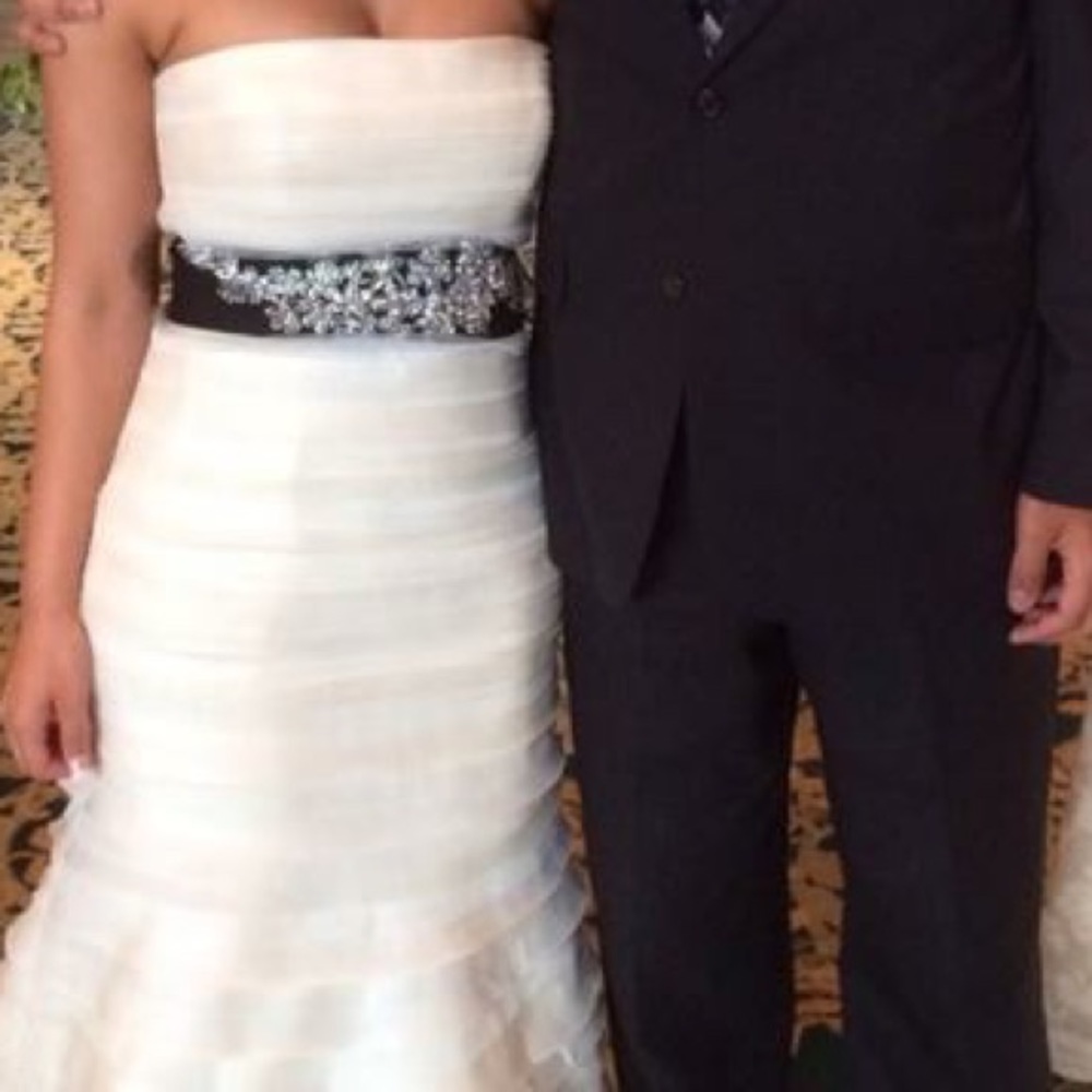 Vera Wang crystal ribbon sash