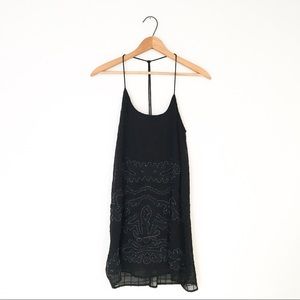 [Urban Outfitter] Boho Black Beaded Slip Dress