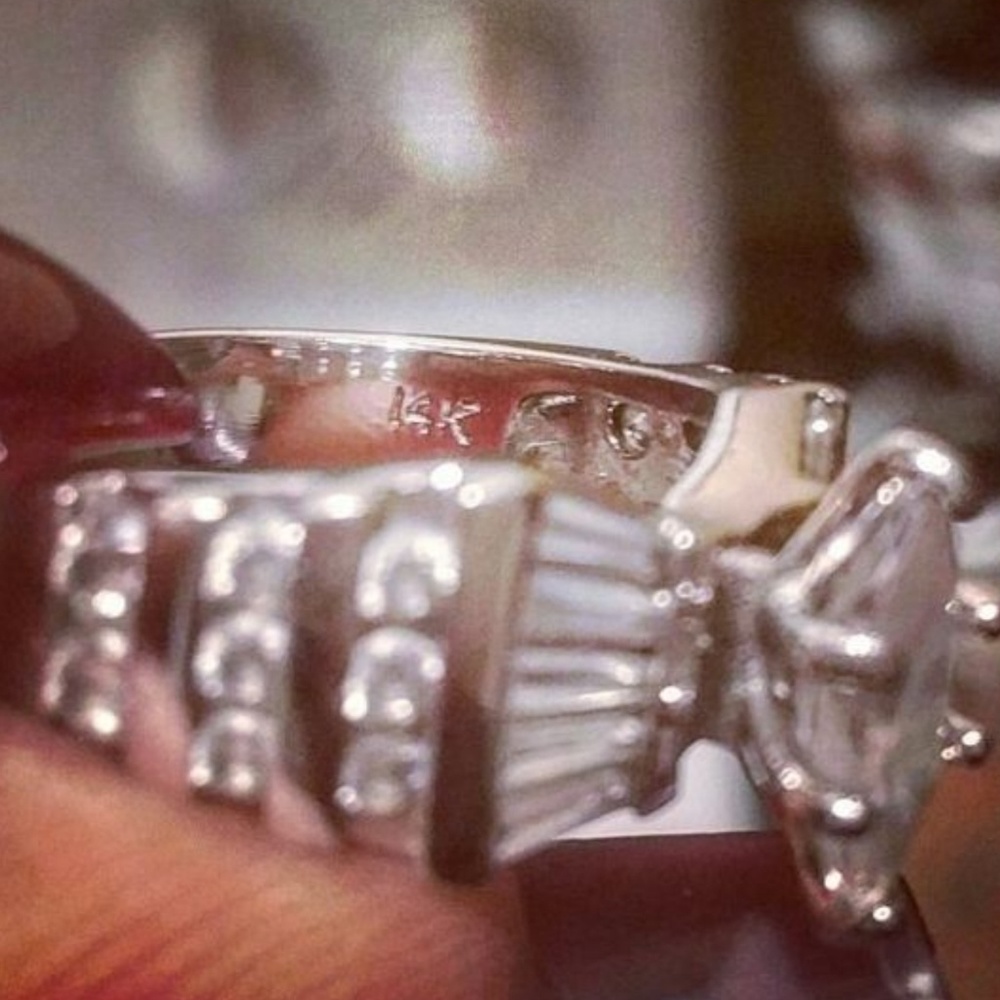 14 Karat white gold engagement ring