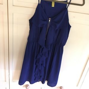 Zip Up Bow Mini Dress