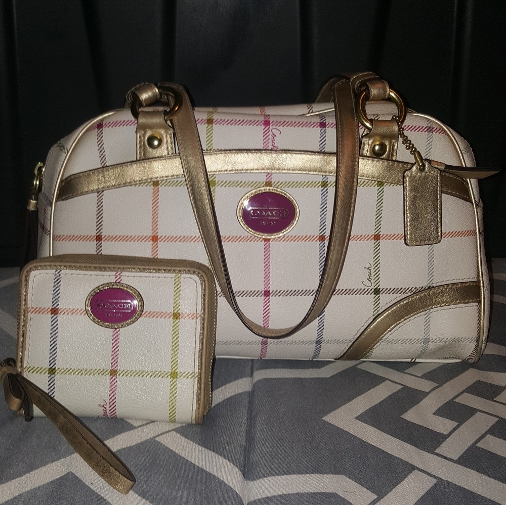 Coach Peyton Tatersall satchel and wallet