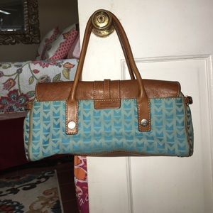Michael Kors Blue and Cream Purse