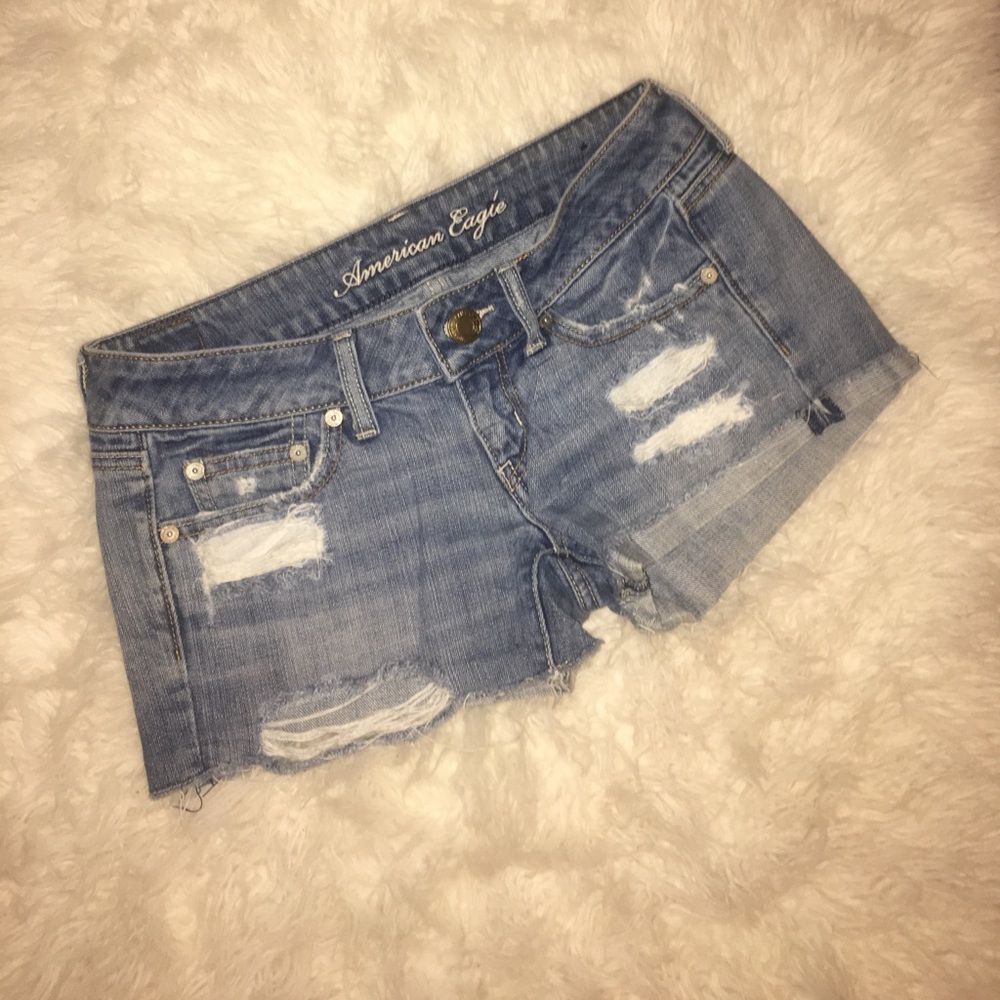 AE Destructed Jean Shorts