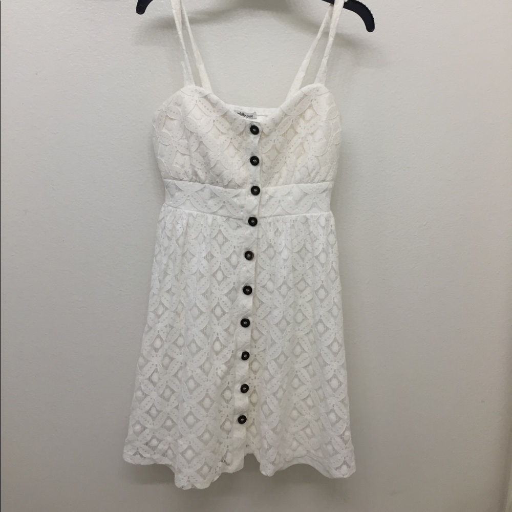 White lace button up dress