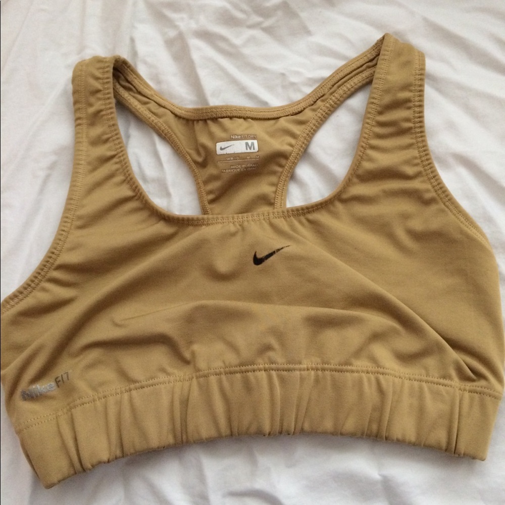 Gold Nike sports bra