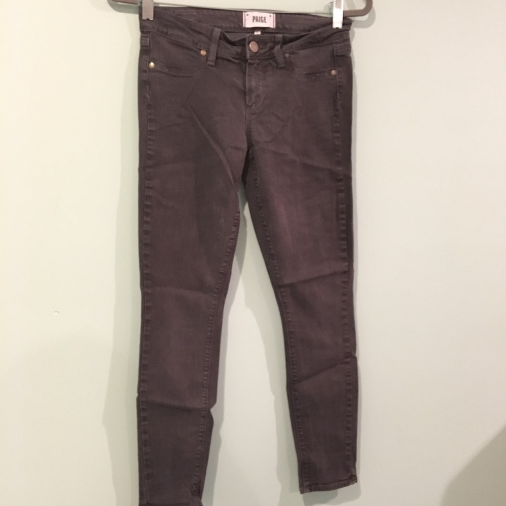 PAIGE DENIM grey skinny coated jeans