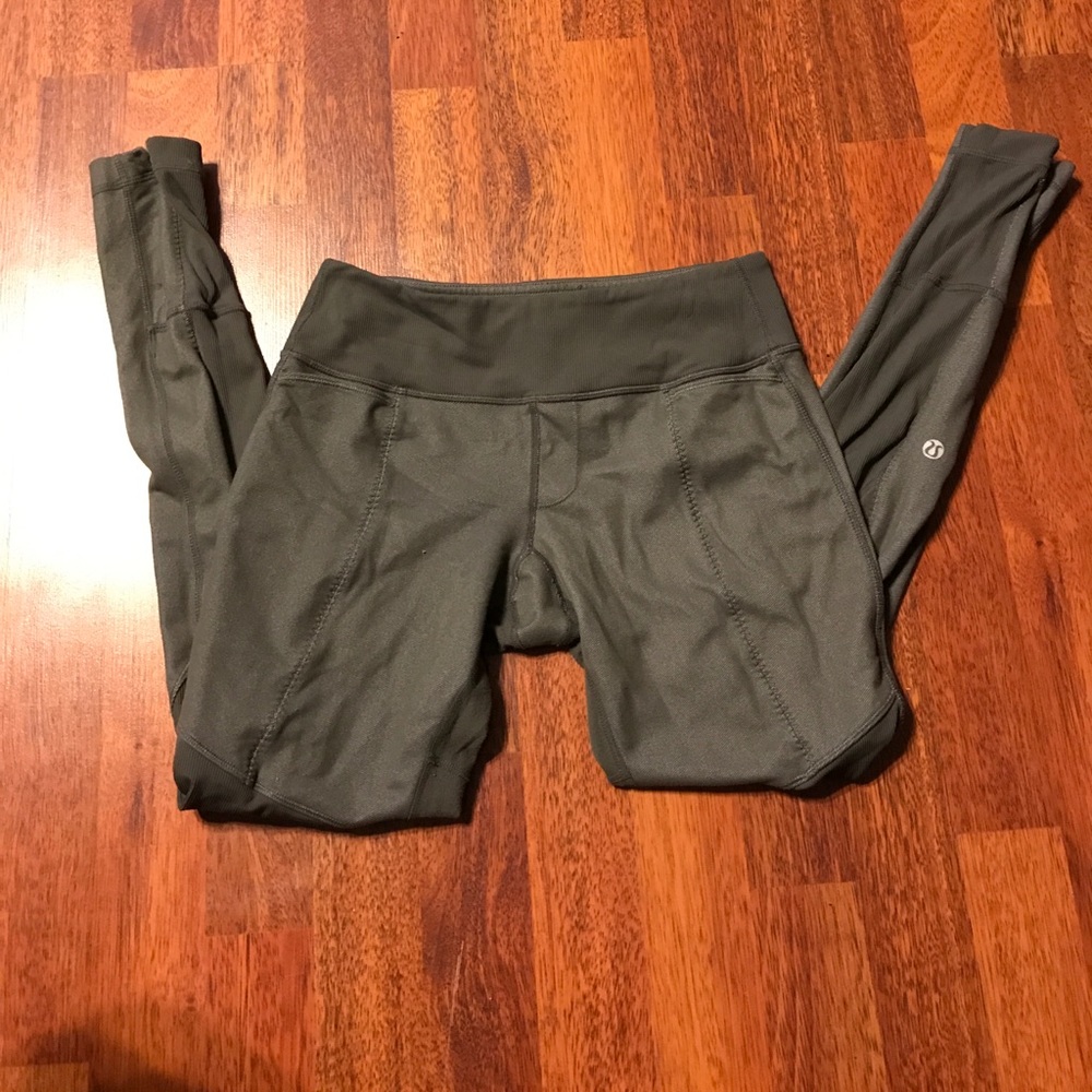 Army green lululemon leggings