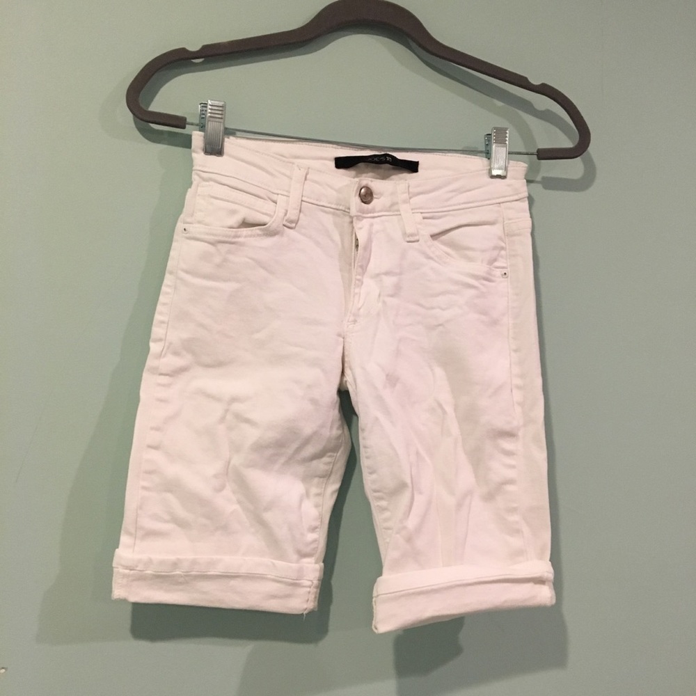 JOE'S JEANS white denim bermuda shorts