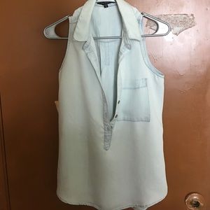 Sky Blue Collared Tank 😻