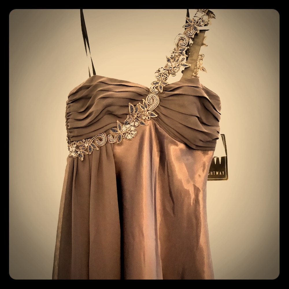 *New* Steel Grey One Shoulder Dress