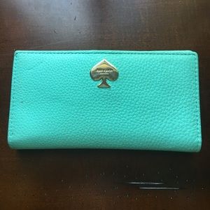 ✨Kate Spade New York leather turquoise wallet