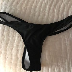 Black thong bikini bottoms
