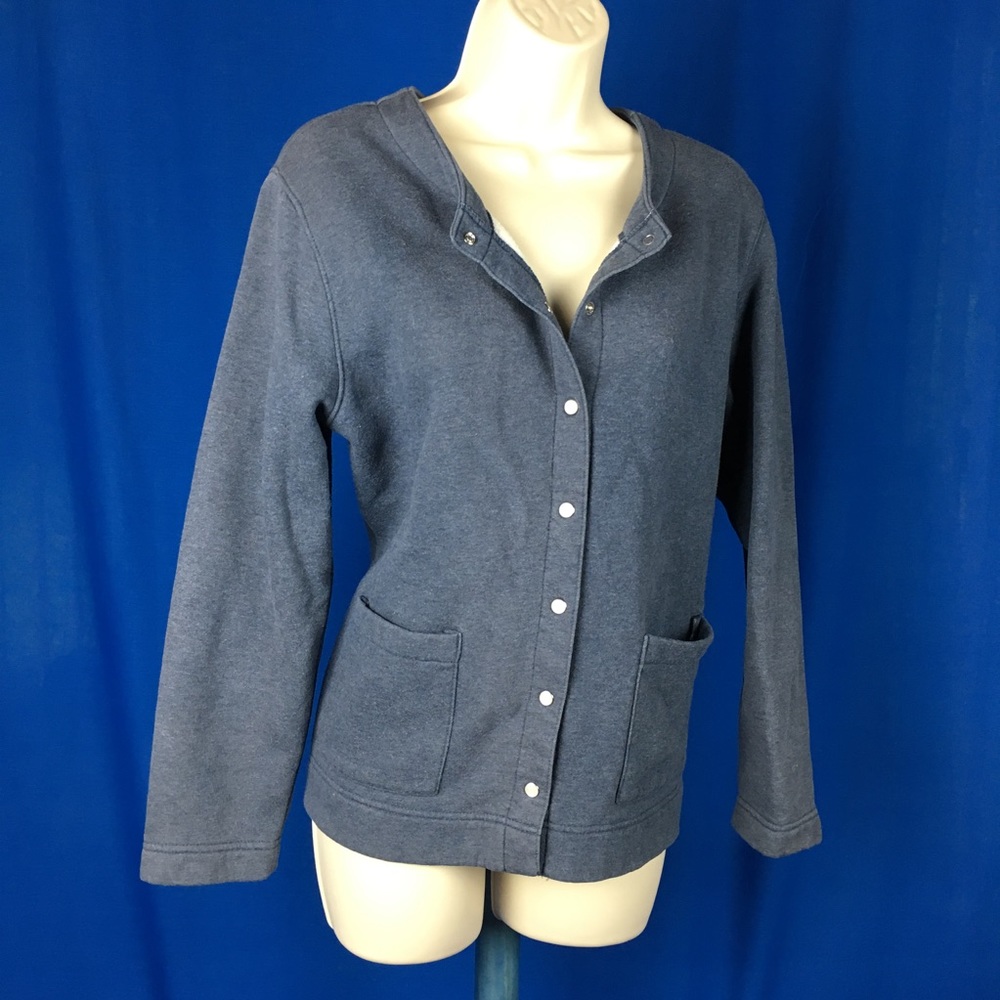 Fleece Covington Coat Slate Blue & Pearl Snaps