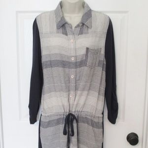 Anthropologie POSTMARK Blue Dropwaist Tie Dress L Anthropologie POSTMARK Blue Dropwaist Tie Dress L