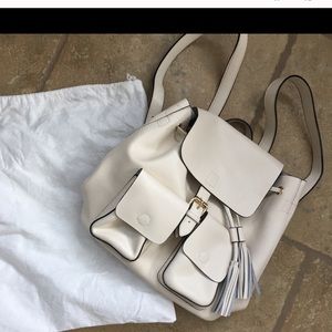 JC Jager backpack cream colored type leather