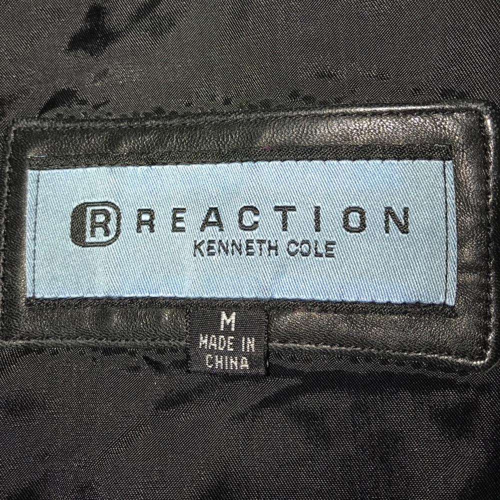 Kenneth Cole Black leather jacket - Picture 7 of 8