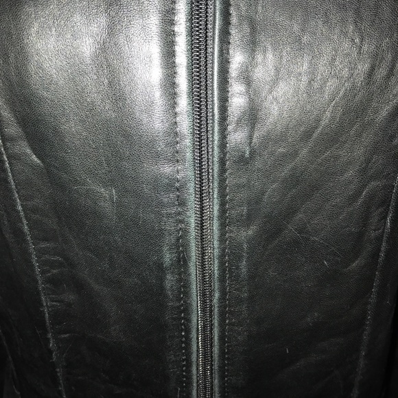 Kenneth Cole Black leather jacket - Picture 2 of 8
