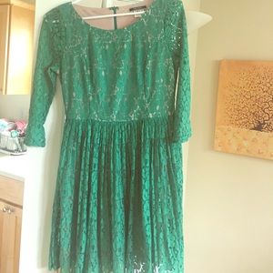 Green lace dress