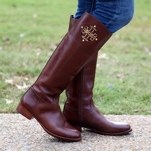 Tory Burch Kiernan Riding Boots, almond