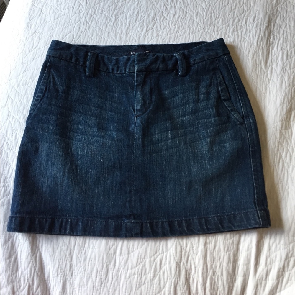 GAP dark denim mini skirt