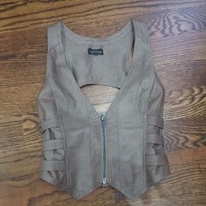 Edgy Topshop leather vest