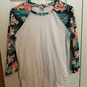 Hawaiian Print Baseball Tee from Pink