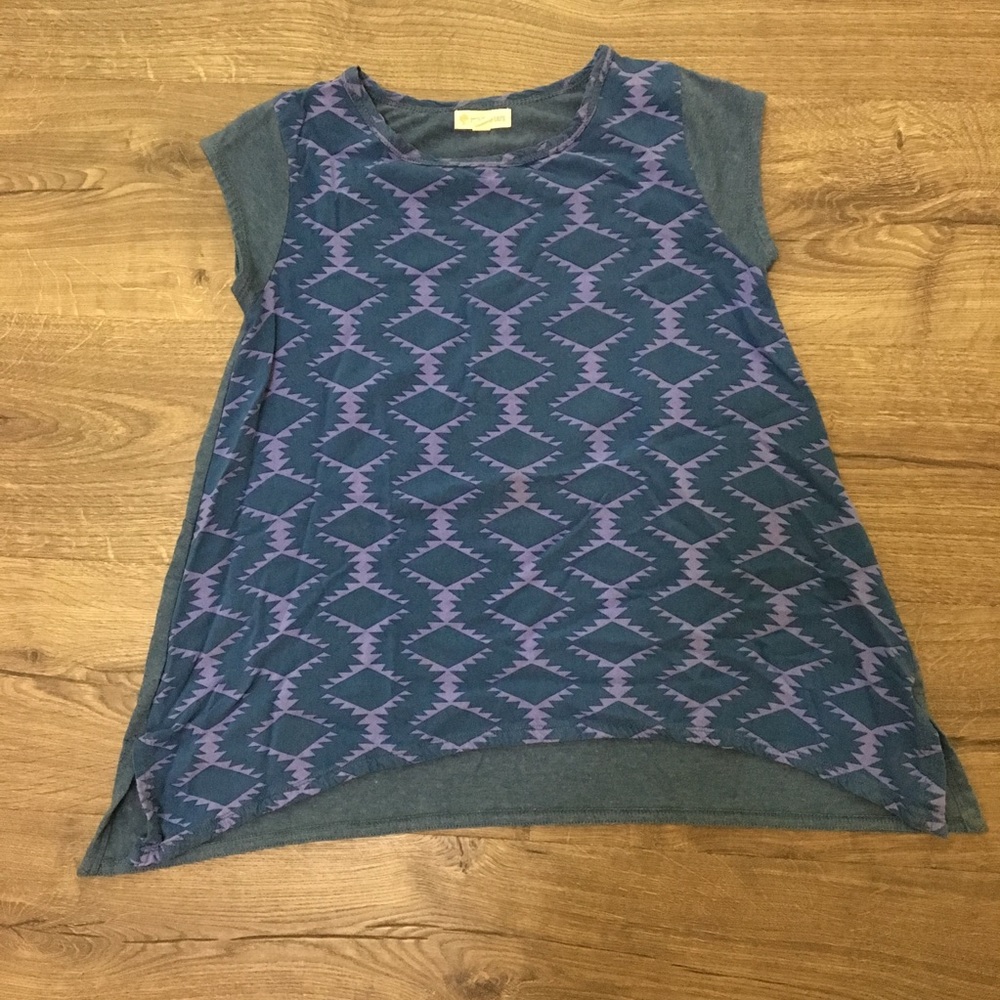 Blue and purple blouse