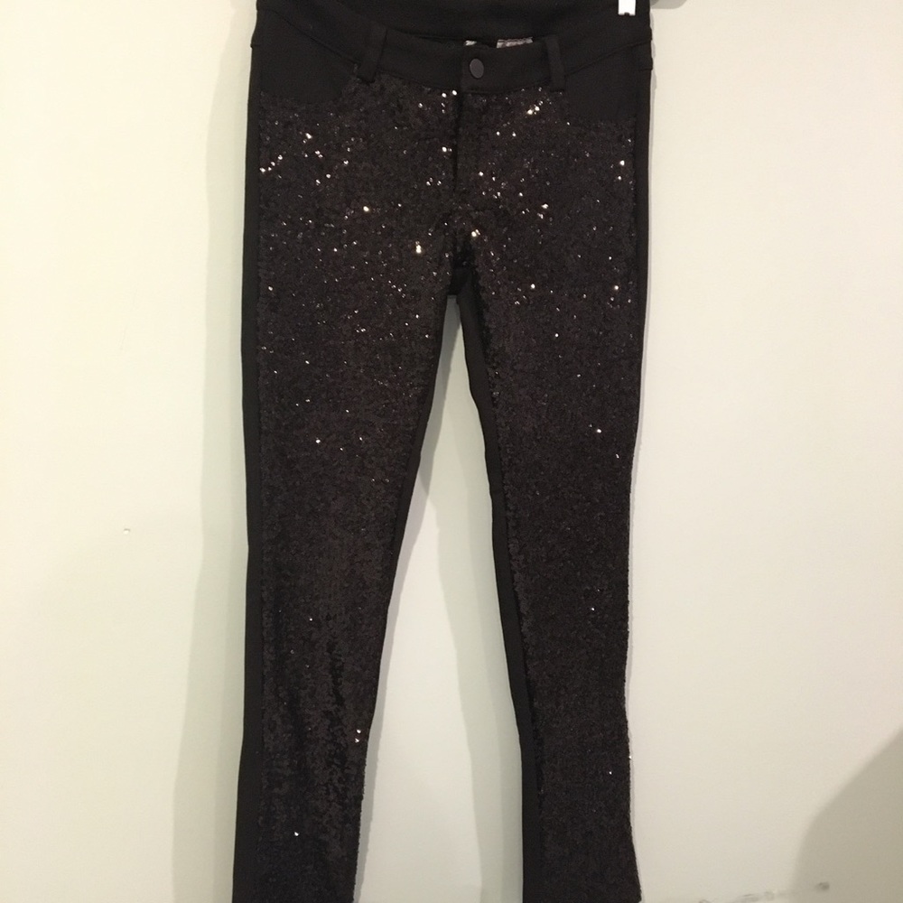LF NEW W/ TAGS black sequin leggings