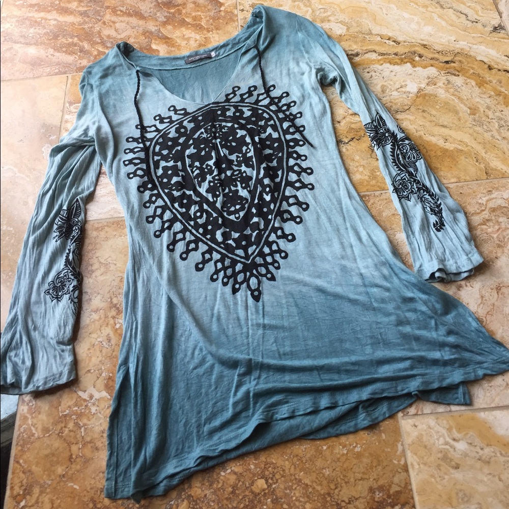 Earthbound Trading Co soft green ombre tunic