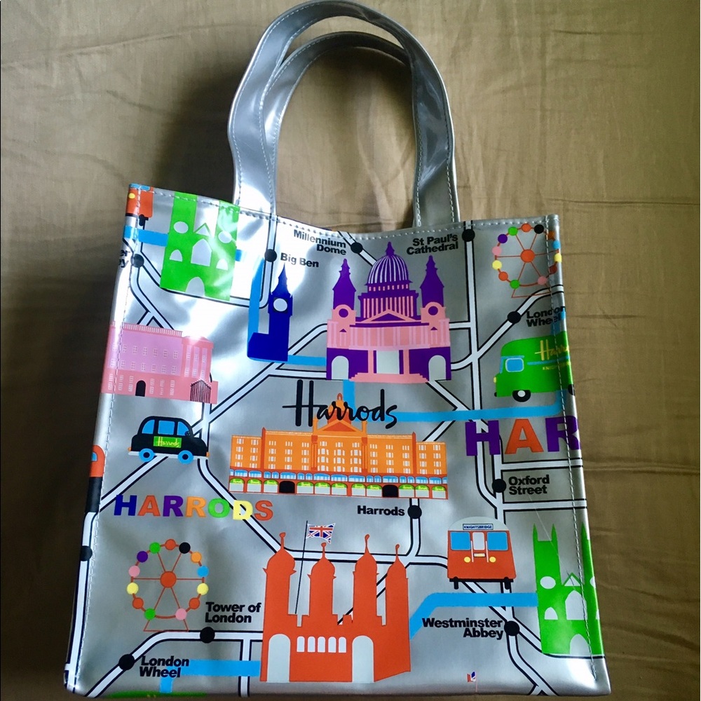 Harrods limited Edition Silver Tote Shopper Bag