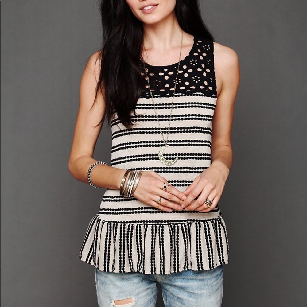 Free People Retro Peplum Top